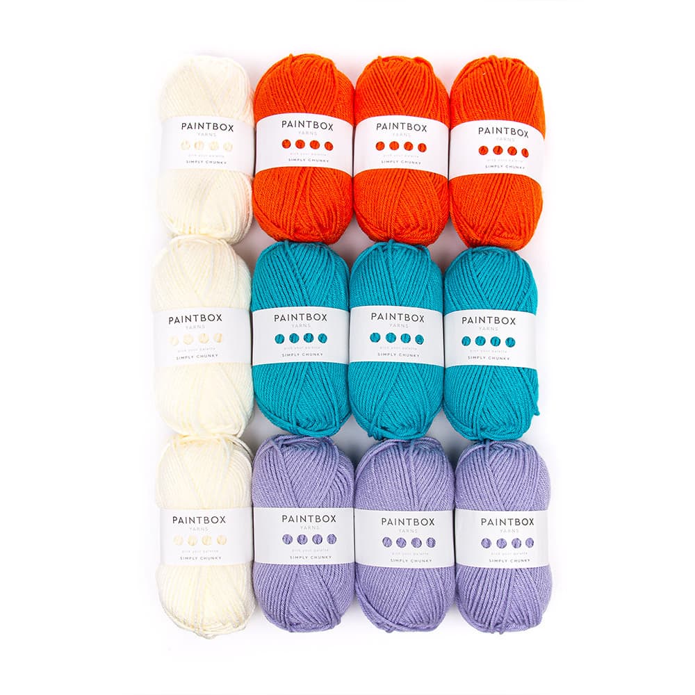 Paintbox Yarns Simply Chunky Fizzy Flower Cushion 12 Ball Knitting Kit